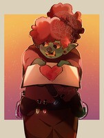 digital illustration of Broto on valentine's day